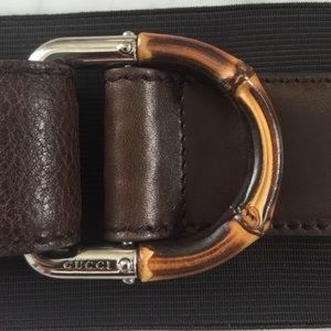 100% authentic GUCCI stretch belt, bamboo buckle